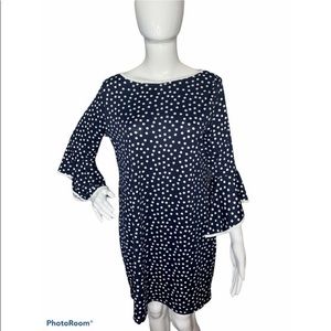 Women's 14 Petite Polka Dot Jersey Knit Dress NEW